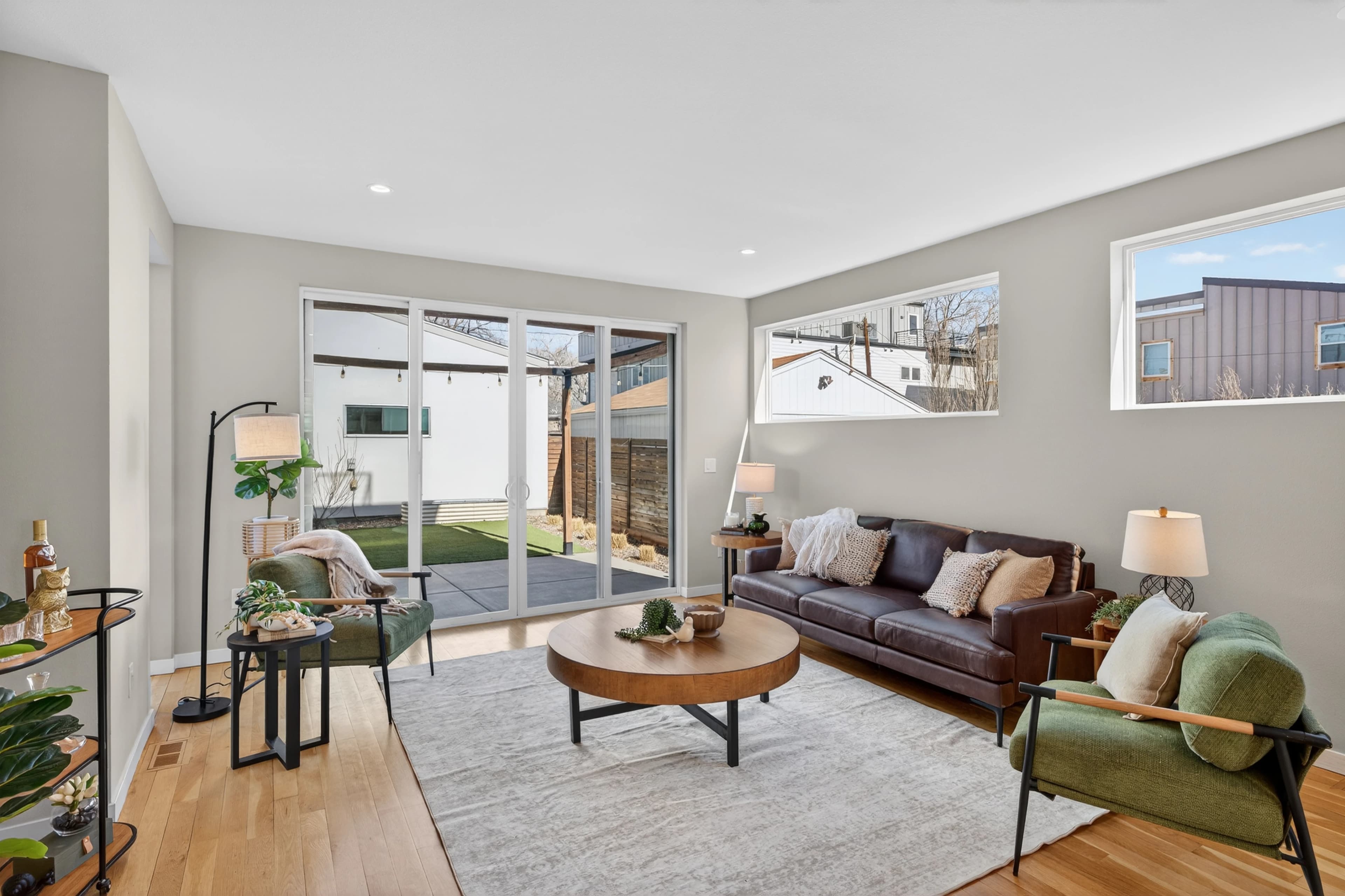 Light-filled living room at 3227 W 20th Ave.